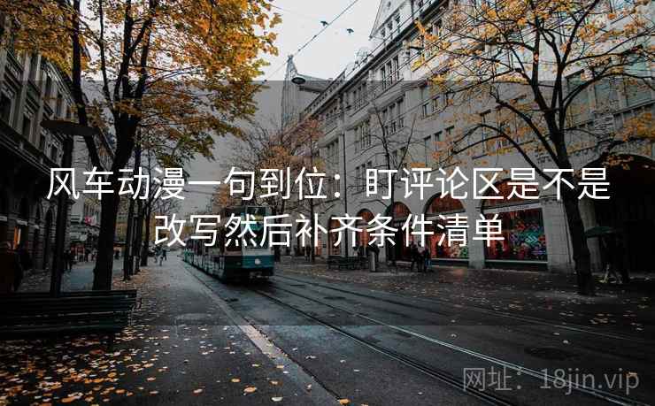 风车动漫一句到位：盯评论区是不是改写然后补齐条件清单